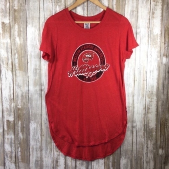NCAA Tops - NCAA Western Kentucky Hilltoppers High Low Red Tee Women’s Medium